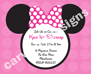 Minnie Mouse birthday party invitation Minnie mouse
party invitation
