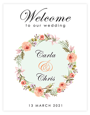 Wedding signage Wedding welcome sign
